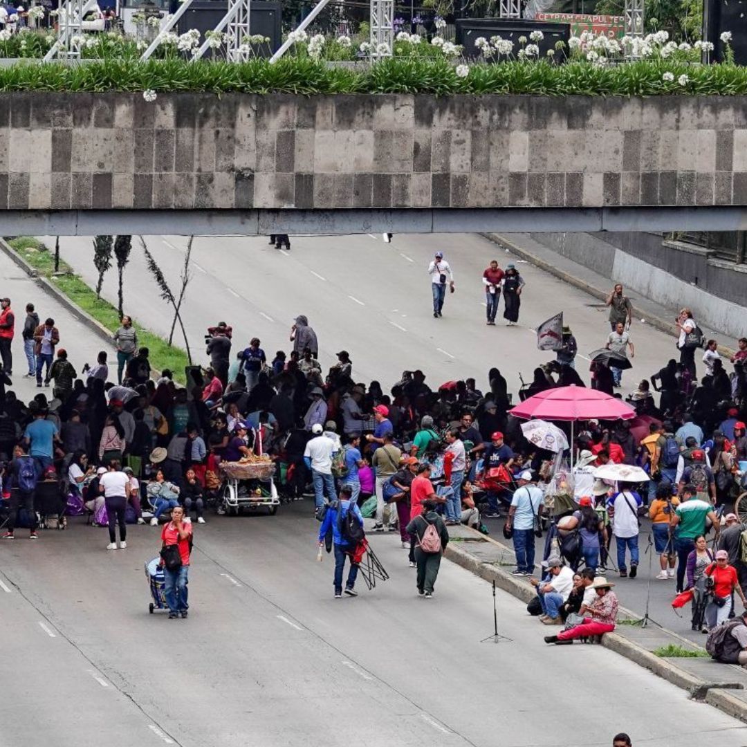 Bloqueo en Circuito Interior en la Ciudad de México.